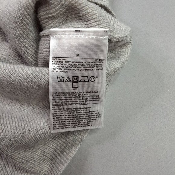 Banana Republic Filpucci Heather Gray Wool-Blend Crewneck Sweater Medium - Picture 6 of 8